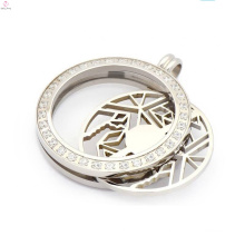 Clear om coin locket pendant